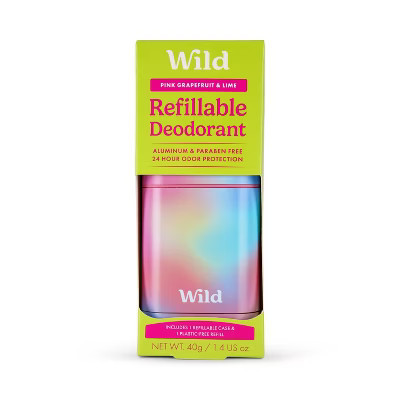 Wild Cosmetics Cream Deodorant Refill - Grapefruit & Lime with Ombre Case - Aluminum-Free 5.29oz | Target