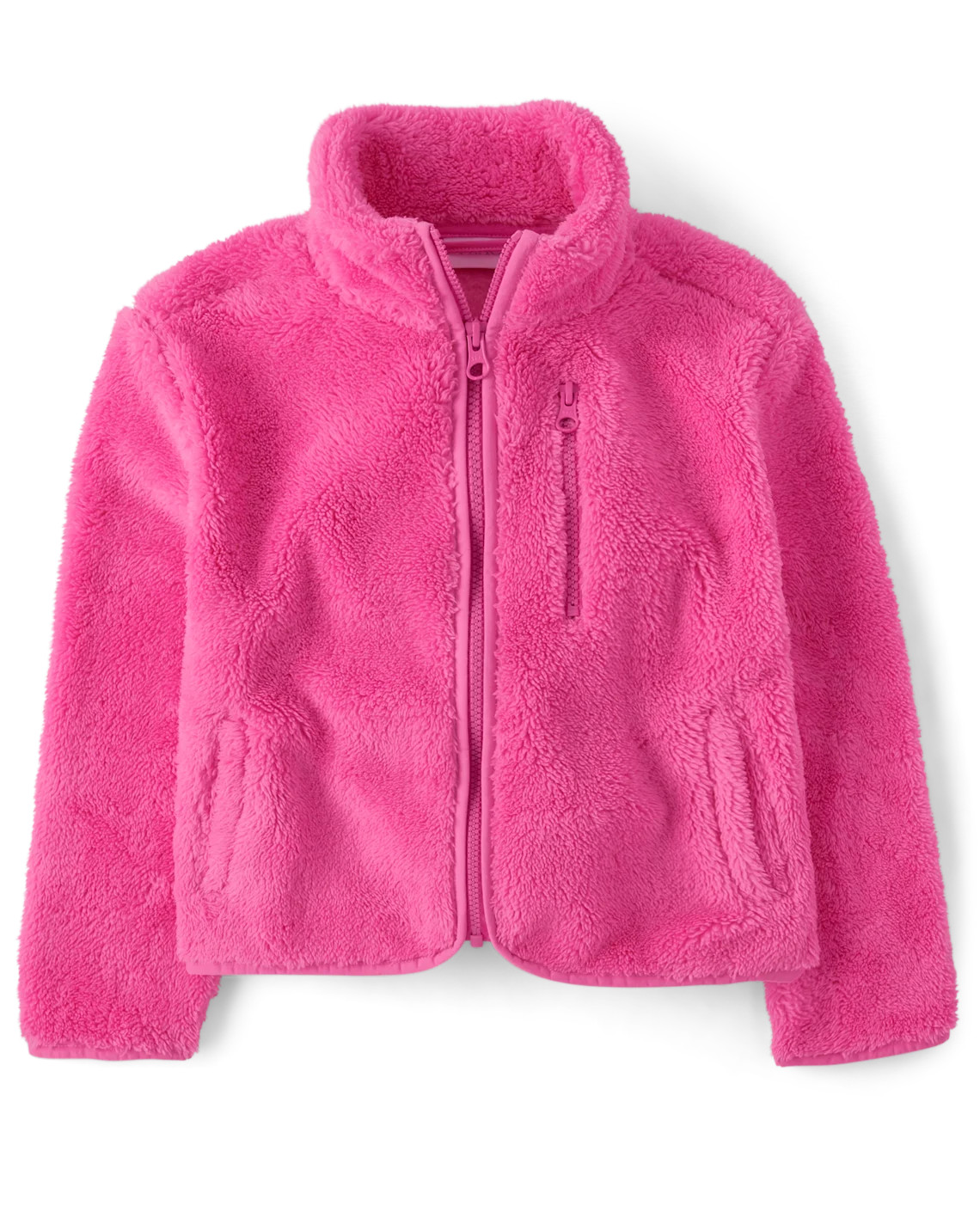 Girls Sherpa Zip Up Jacket - pink summer | The Children's Place