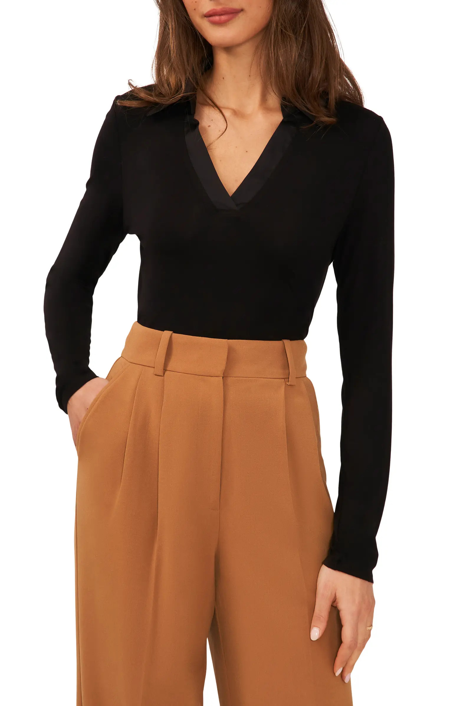 Contrast Collar Polo Sweater | Nordstrom