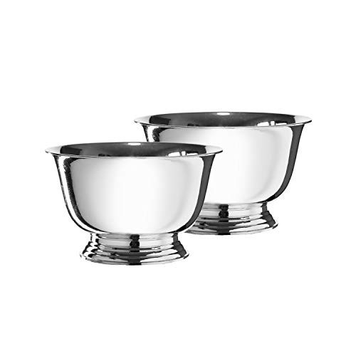 Royal Imports 6" Decorative Plastic Planter Pedestal Bowl- Flower Pot Cover, Footed Succulent Dish for Wedding, Party, Garden, Home and Holiday Decor, Silver, 2 Pack | Amazon (US)