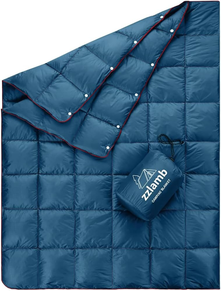 zzlamb Puffy Down Camping Blanket Water-Repellent, Down Throw Travel Blanket Portable for Outdoor... | Amazon (US)