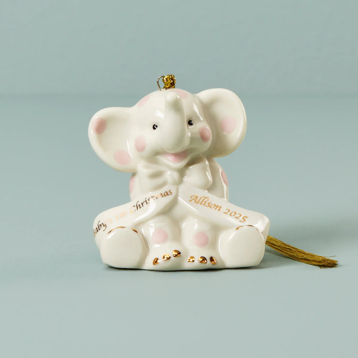Personalized Pink Elephant Ornament | Lenox