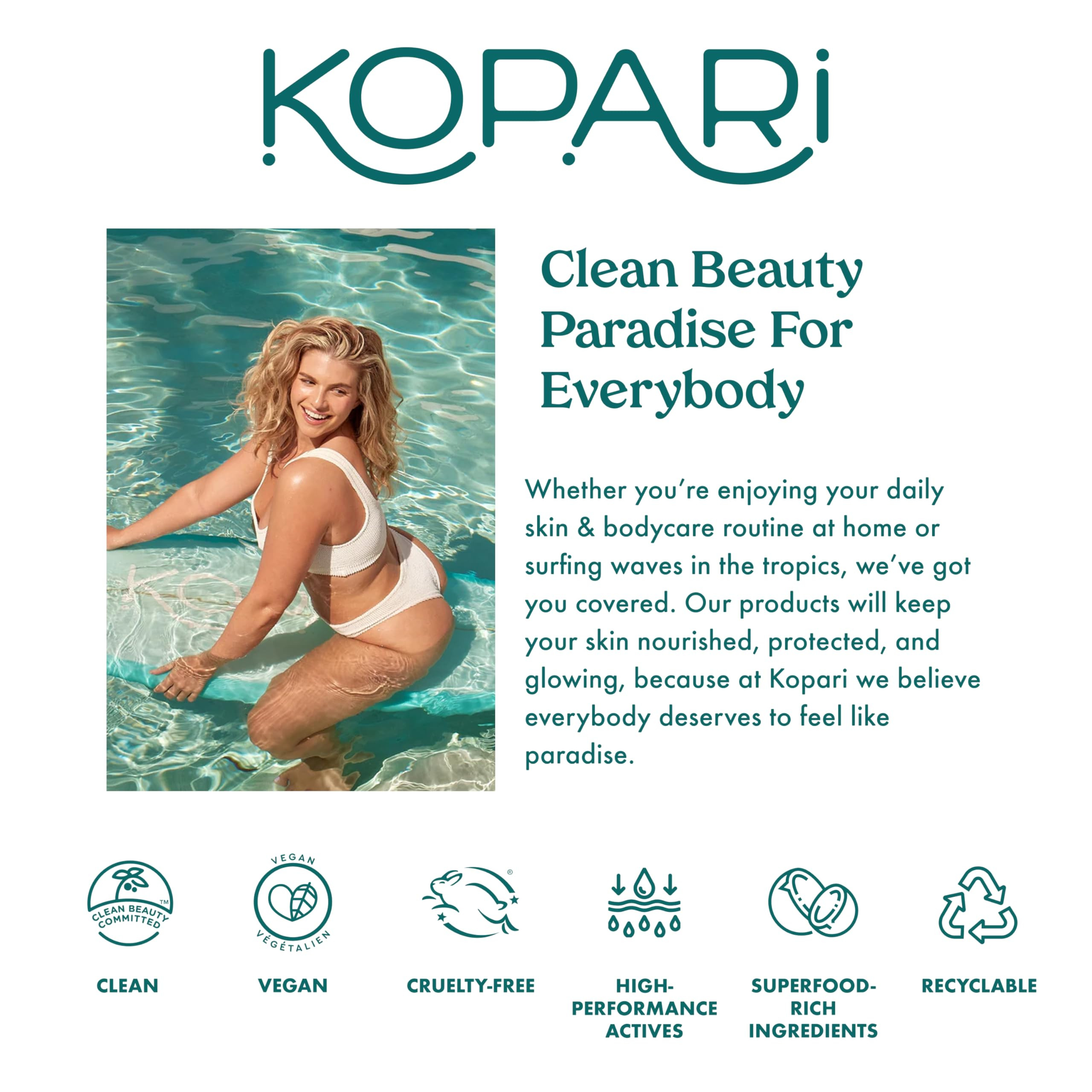 Kopari Sun Shield Body Glow, Broad Spectrum SPF 45, Lightweight Shimmering Gel Texture Absorbs Qu... | Amazon (US)