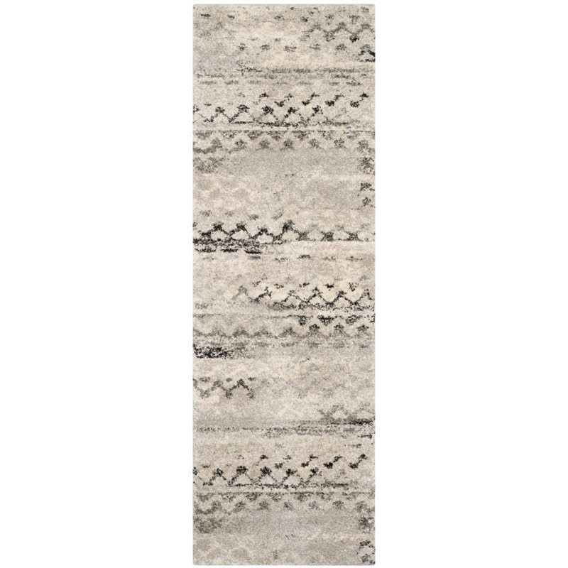 Safavieh Retro 8' X 10' Power Loomed Rug in Cream and Gray | Homesquare
