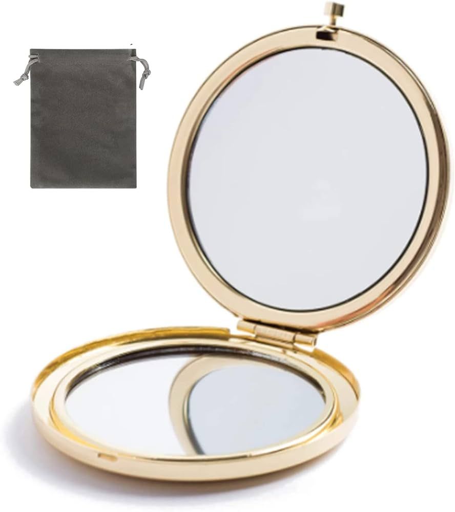 MIHAGUTY Magnifying Compact Mirror for Purses with 2 x 1x Magnification, Folding Mini Pocket Doub... | Amazon (US)