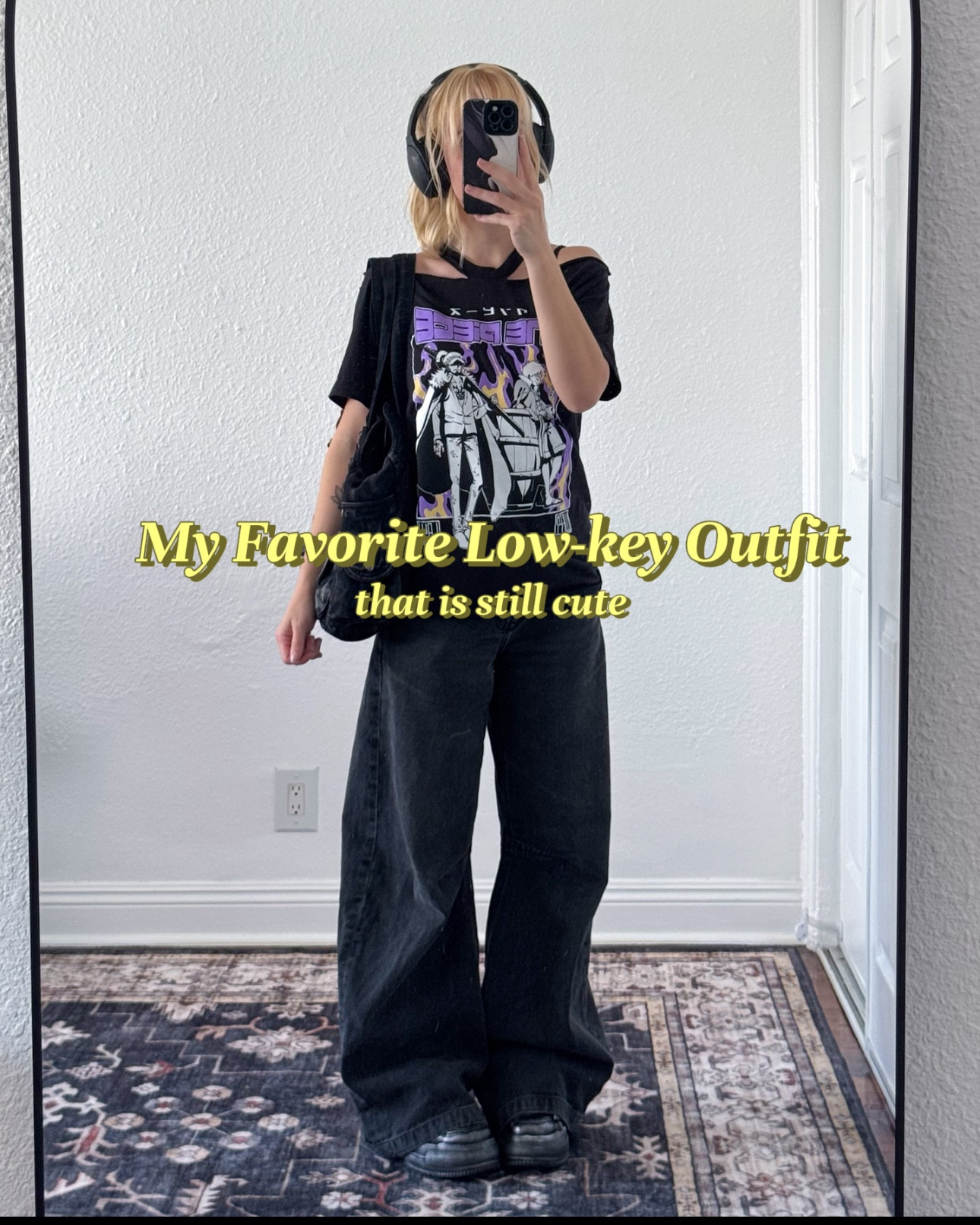 hiii! as a fashion girlie, i love to look nice. but sometimes i don’t want to have to put in a lot of effort or i just don’t have the time to. here is one of my go-to outfit recipes that is mindless but still cute! 🖤 i love wearing some baggy black wash jeans & platform shoes. then i just complete it with usually either a cami & zip up hoodie or a t-shirt! this time i went with a cut t-shirt from hot topic. i think it came out super cute!

my t shirt from hot topic is sold out :( but i linked some other one piece shirts for you!

#LTKootd