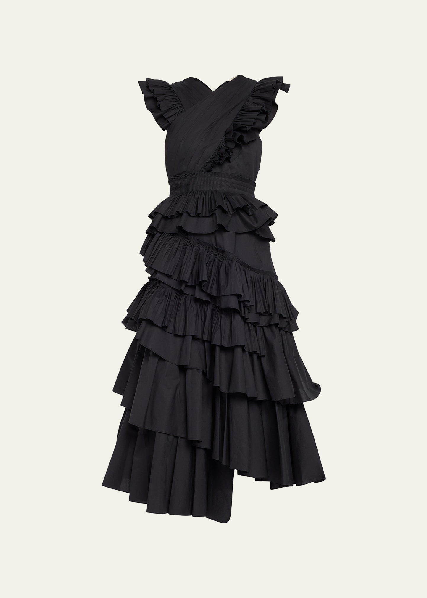 Ulla Johnson Aurore Tiered Ruffle Crisscross Dress | Bergdorf Goodman