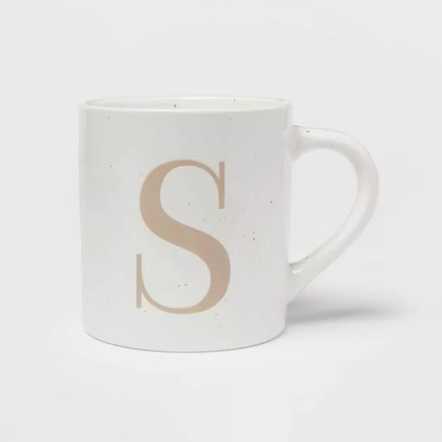 Target Stoneware Monogram Coffee Mug Personalized Name Cup Initial Letter  14 oz.