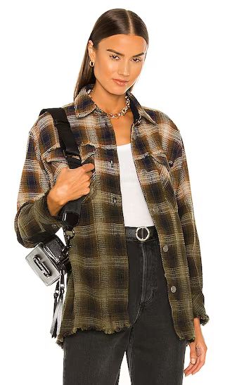 Anneli Plaid Shirt Jacket in Tobacco Combo | Revolve Clothing (Global)