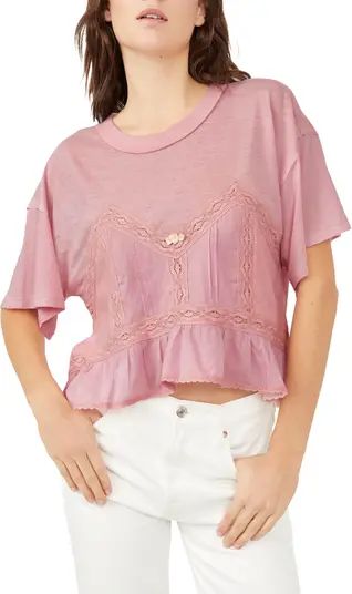 Fall in Love Lace Inset T-Shirt | Nordstrom