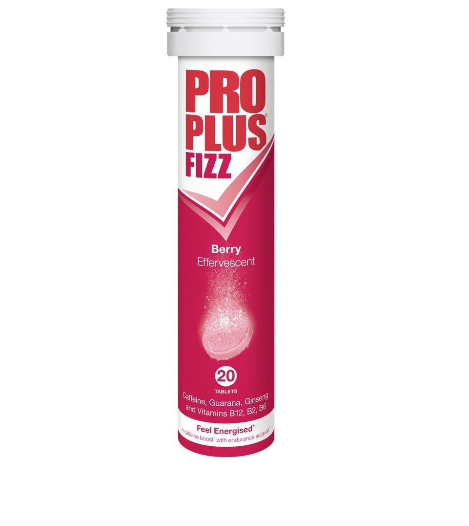 Pro Plus Fizz - 20 Effervescent Berry Flavour Tablets - Caffeine, Guarana, Ginseng and Vitamins B... | Amazon (UK)