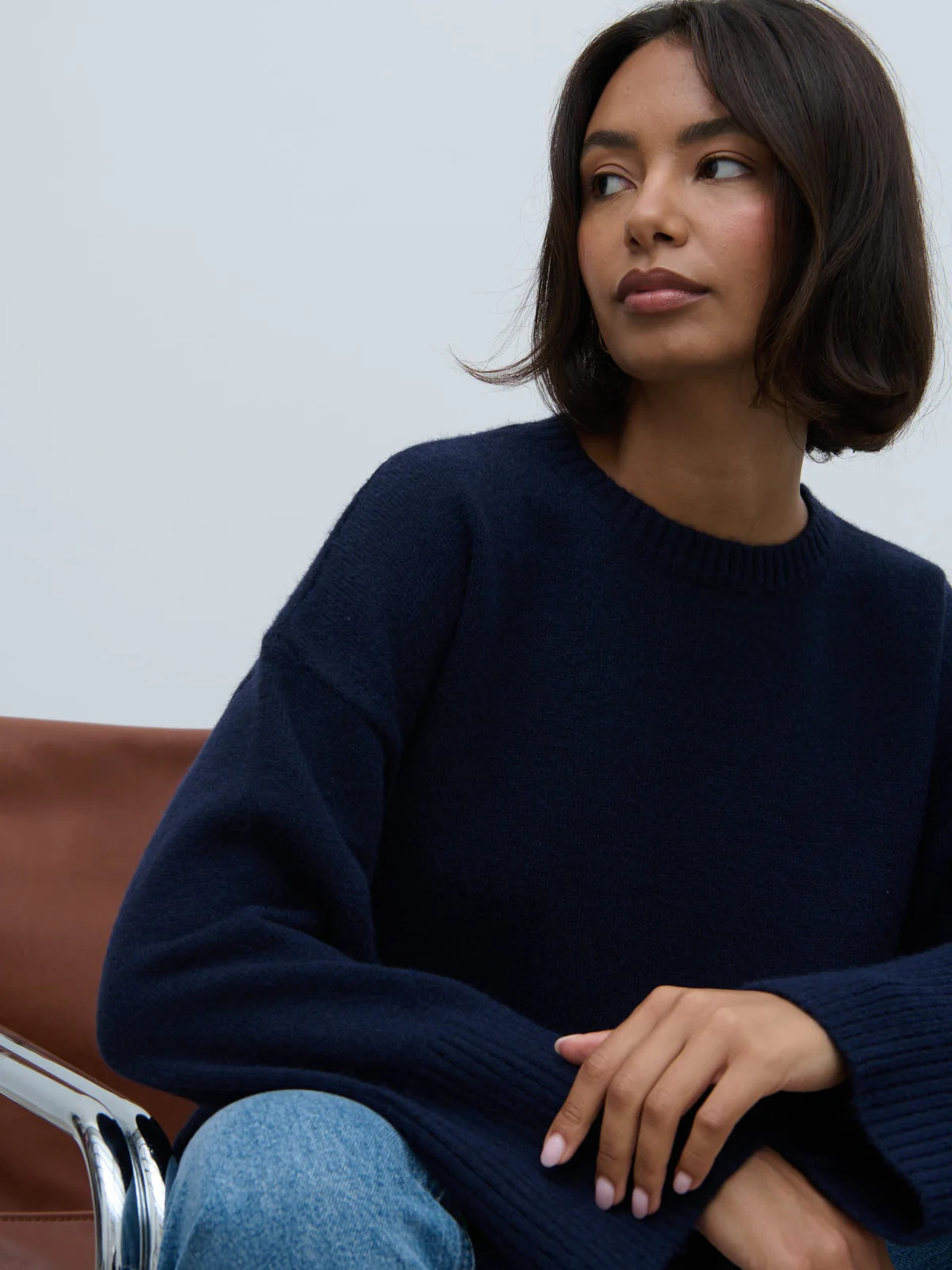 Finnity Slouchy Crew Neck Knit Jumper | Pretty Lavish (UK)