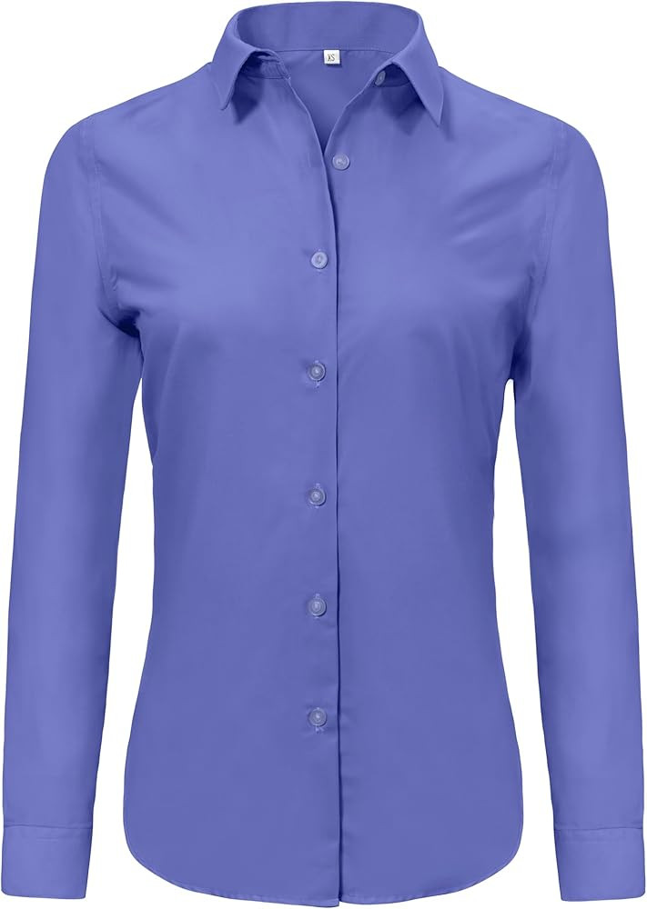 Ruisin Super Soft Wrinkle Free Button Down Shirts for Women Solid Long Sleeve Striped Formal Work... | Amazon (US)