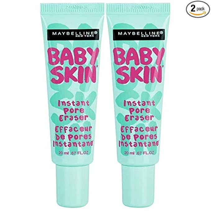 Maybelline Baby Skin Instant Pore Eraser Primer Makeup, Clear, 2 Count | Amazon (US)