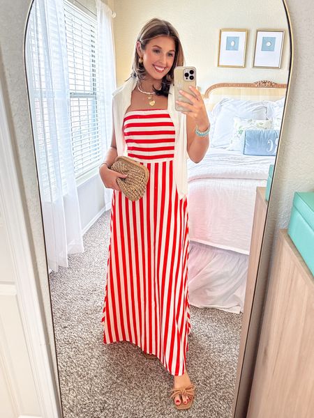 Amazon day 1 OOTN! Wearing a size small & wearing a full slip with this as well. 

Striped maxi dress // summer maxi // 

#LTKStyleTip #LTKParties