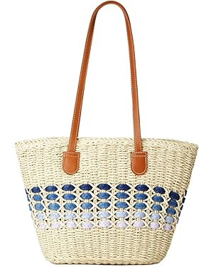 Women’s Tote Bag Straw Beach Shoulder Handbag Fashion Purse 2026 Summer Vacation Travel Woven T... | Amazon (US)