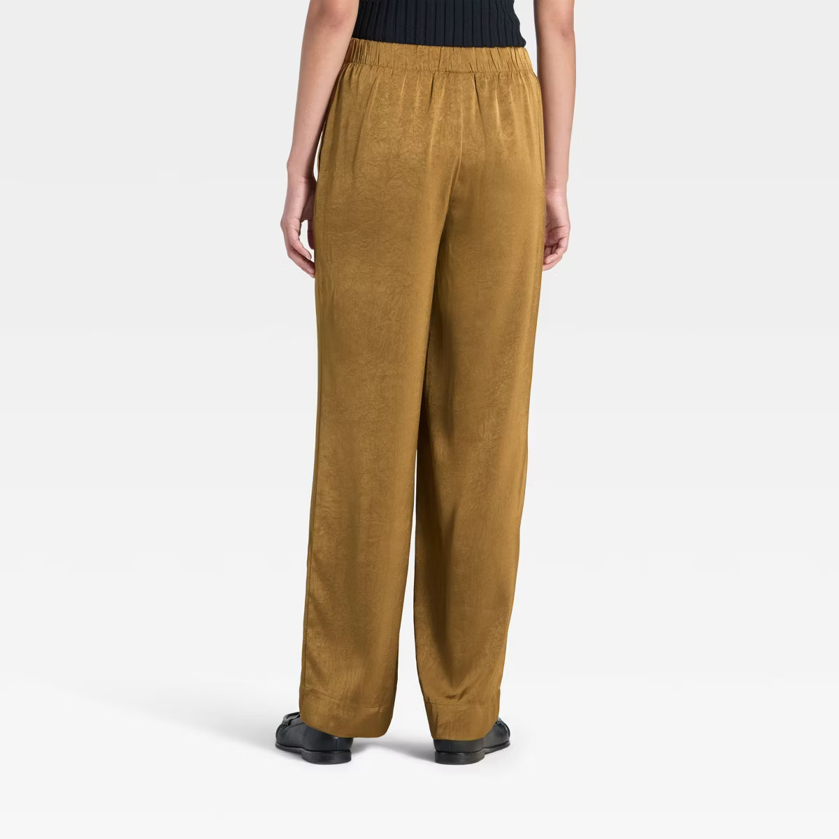Women's Crinkled Satin Pull-On Pants - A New Day™ | Target