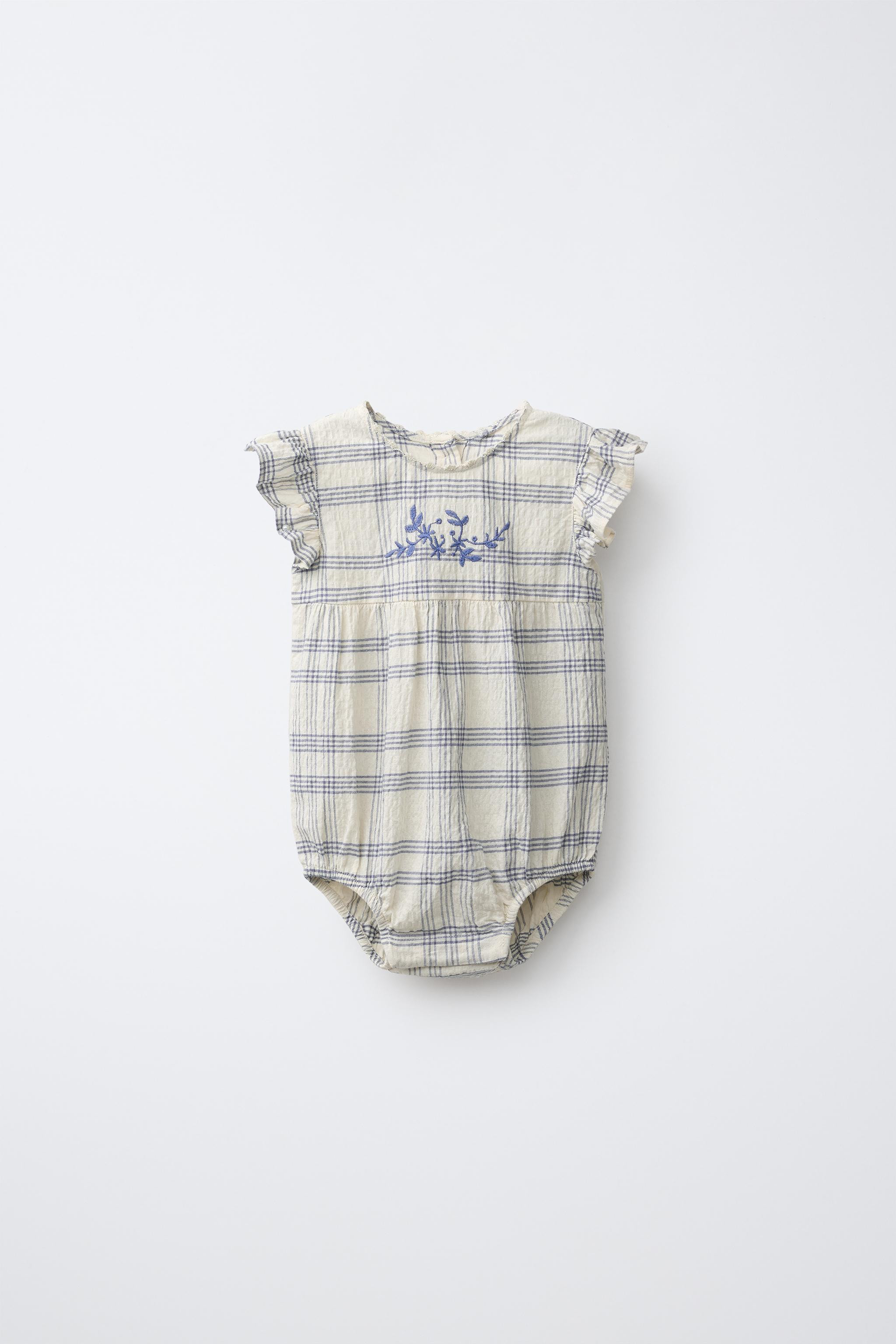 EMBROIDERED CHECKED ROMPER | Zara US