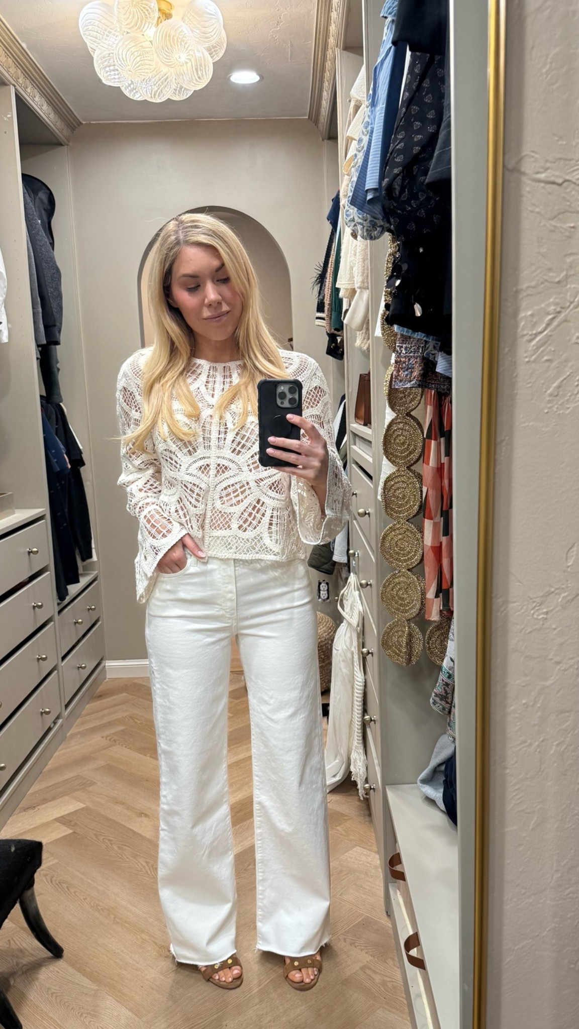 Lace top
(Love these jeans - fit TTS)

#LTKdayinmylife #LTKootd #LTKgrwm