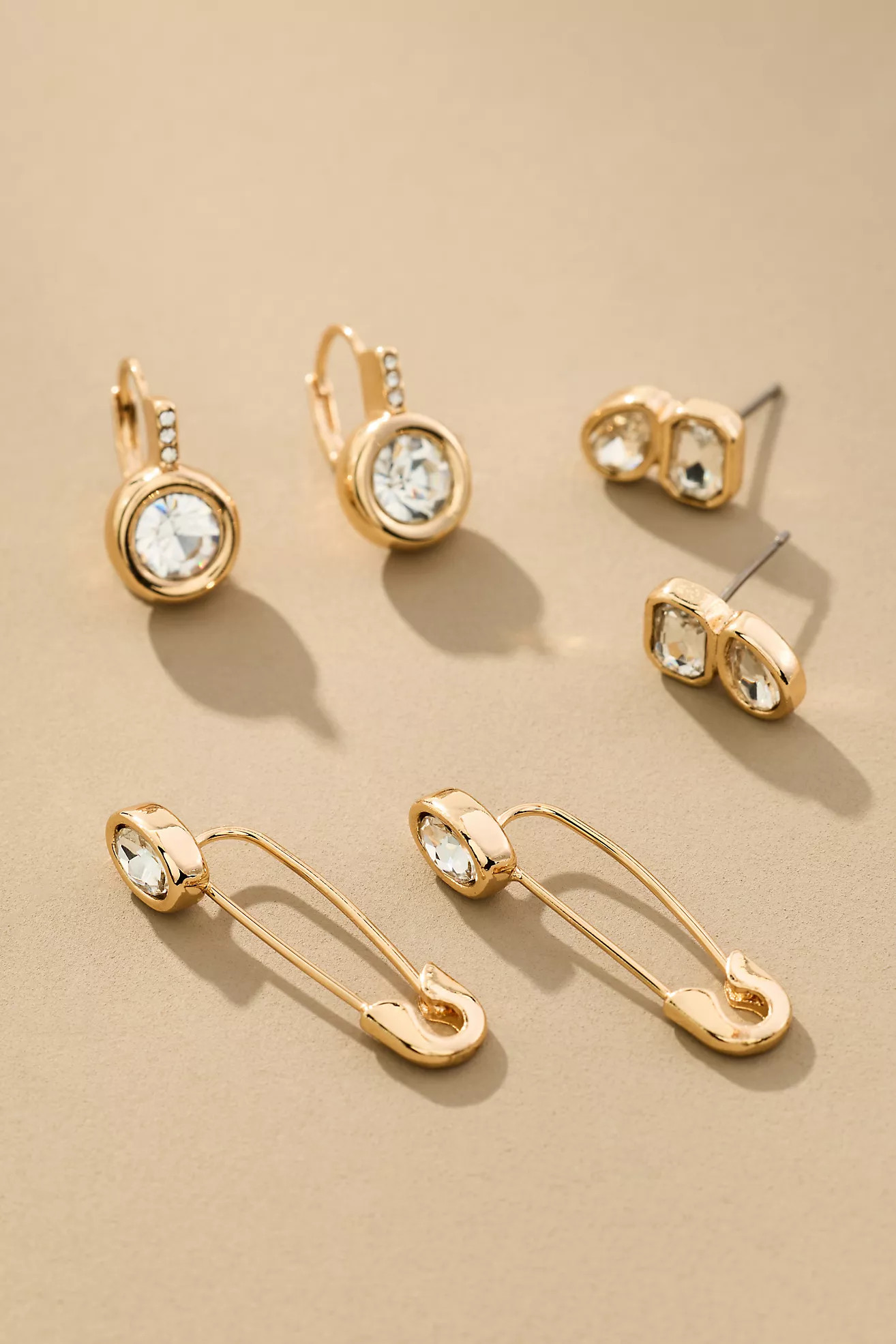 Assorted Crystal Earrings, Set of 3 | Anthropologie (US)