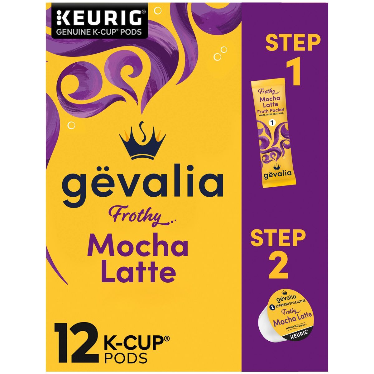 Gevalia Kaffe Mocha Latte Espresso Roast Coffee Single Serve Pods - 12ct | Target