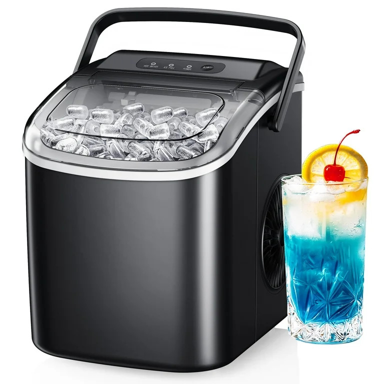 Simzlife 26 lbs/24H Countertop Ice Maker Machine, 9 Bullet-Shaped Ice in 6 Min, Auto-Cleaning | Walmart (US)