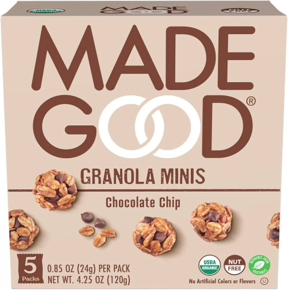 MadeGood Organic Chocolate Chip Granola Minis, 5ct x 0.85oz | Amazon (US)