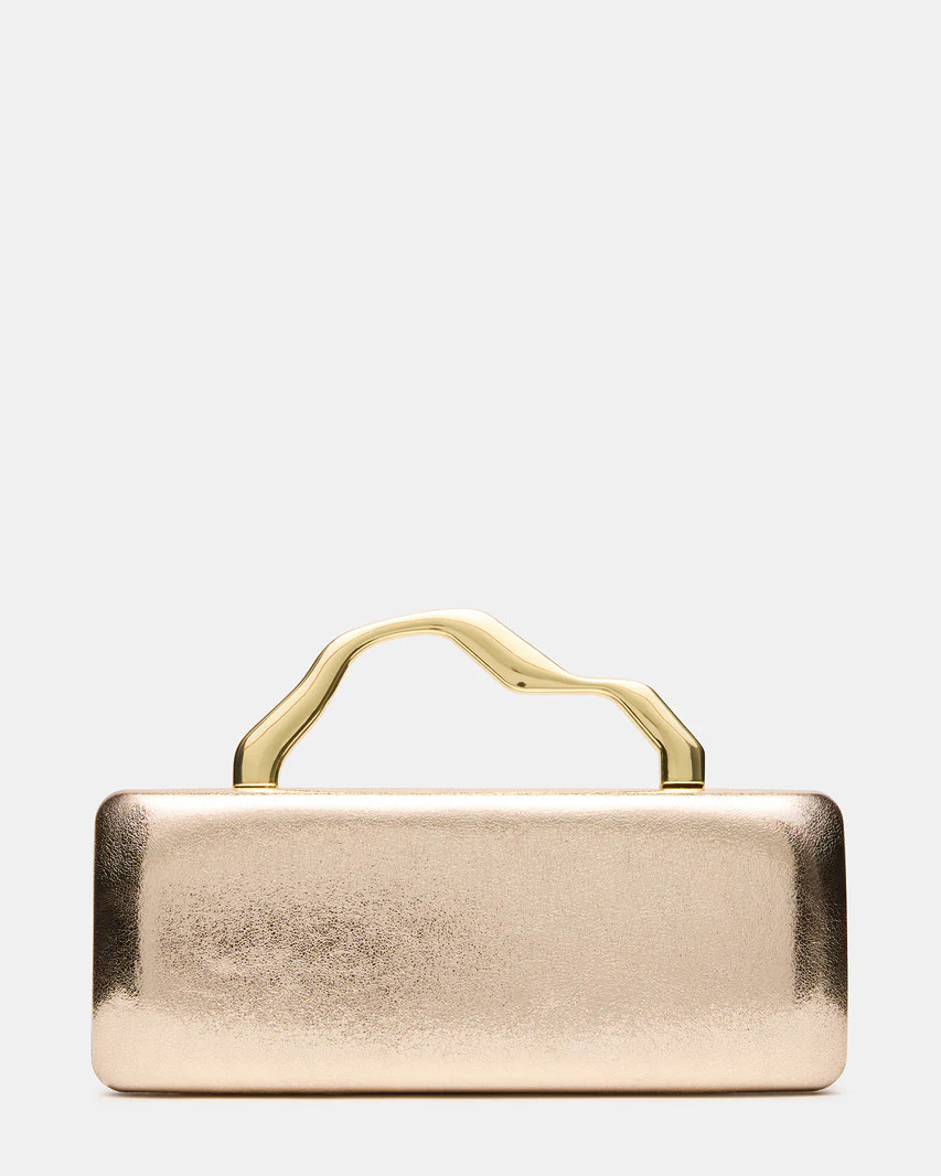 LEENA Bag Gold Wavy Metal Clutch Handbag | Steve Madden (US)
