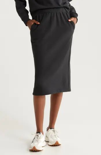 Zella Cloud Fleece Midi Skirt | Nordstrom | Nordstrom