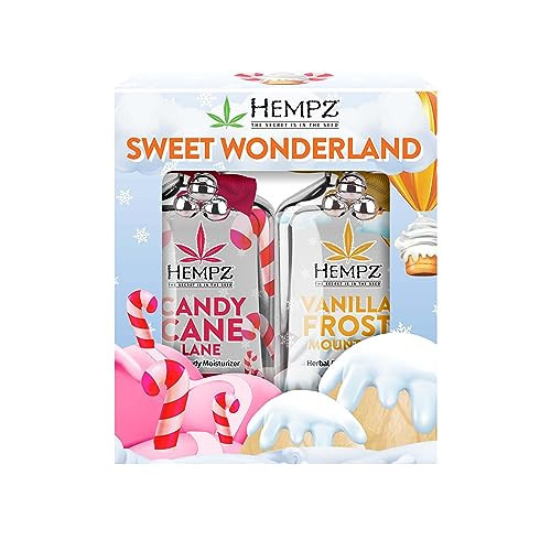 Hempz Sweet Wonderland Candy Cane Lane (17 Oz) & Vanilla Frost Mountain (17 Oz) Body Moisturizing Lotion Gift Set – Festive Holiday Cream Skin Care for Women & Men, Made with Shea Butter | Amazon (US)