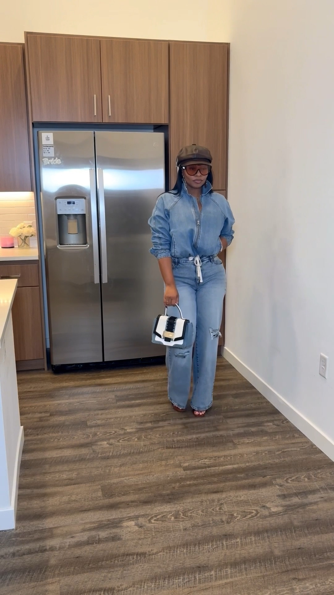 Denim on denim, done right 🤍 Bomber, Jeans, & Hat Walmart finds under $100 vs Saint Laurent Bomber $2800 & Saks Fifth jeans $295. I’m 5’2”, 160lbs wearing a medium denim bomber jacket and size 10 Jessica Simpson jeans with minimal stretch (jeans are long 🙌). Styled with a brown leather hat. A blue jean Steve Madden bag, and SHEIN gold earrings + sunglasses. Easy, affordable everyday denim—everything linked to shop 🛒


#LTKootd #LTKgrwm #LTKMidsize