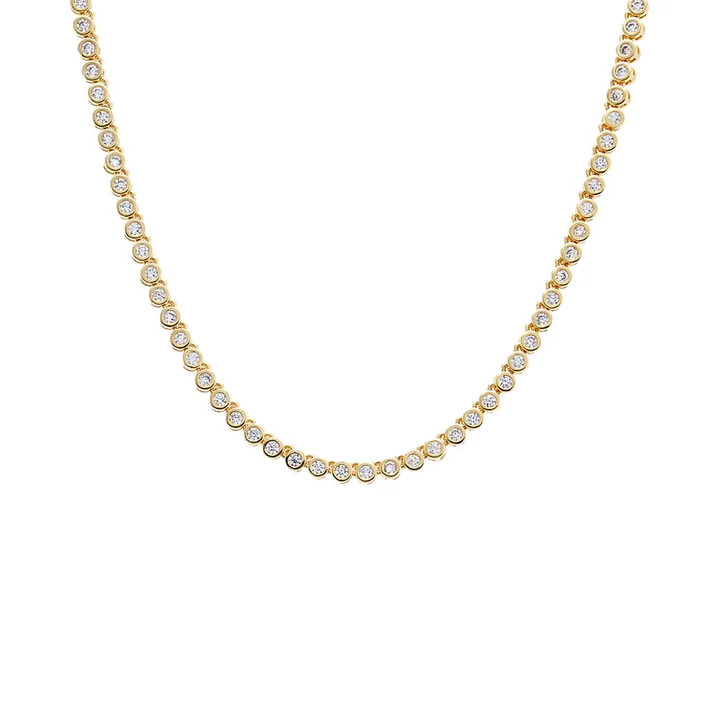 CZ Bezel Tennis Necklace | Adina Eden
