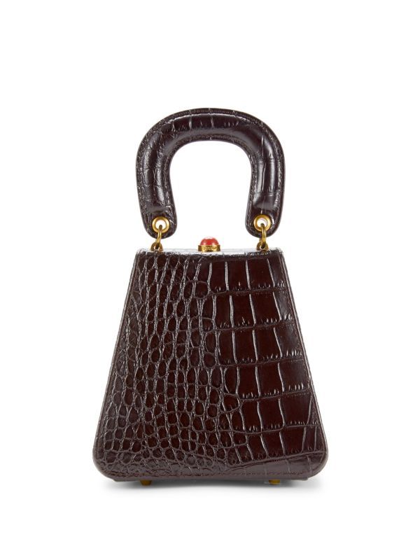 Kenny Croc-Embossed Leather Top Handle Bag | Saks Fifth Avenue OFF 5TH