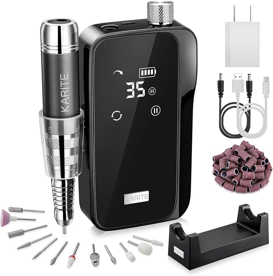 KARITE Nail Drill for Acrylic Nails Professional, 35000RPM Portable Nail File, Electric Nail Dril... | Amazon (US)