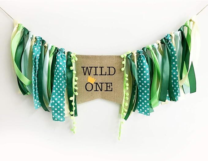 Wild One Banner,Wild One HighChair Banner,1st Birthday Banner Jungle Themed Decorations for Baby ... | Amazon (US)