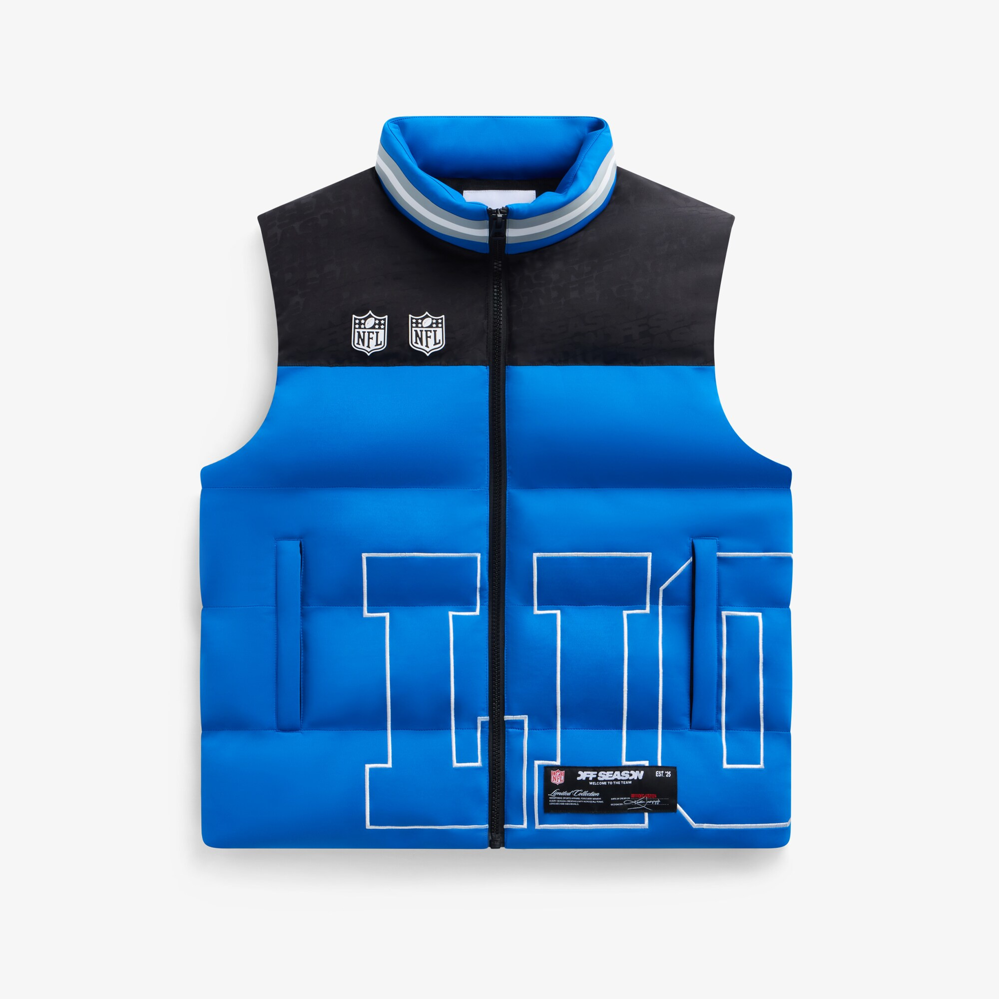 Unisex Detroit Lions  Off Season x NFL Blue Team Puffer Vest | NFL Shop