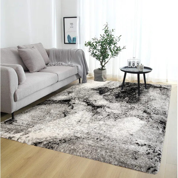 Shag Adrian Grey/Black Rug | Wayfair North America