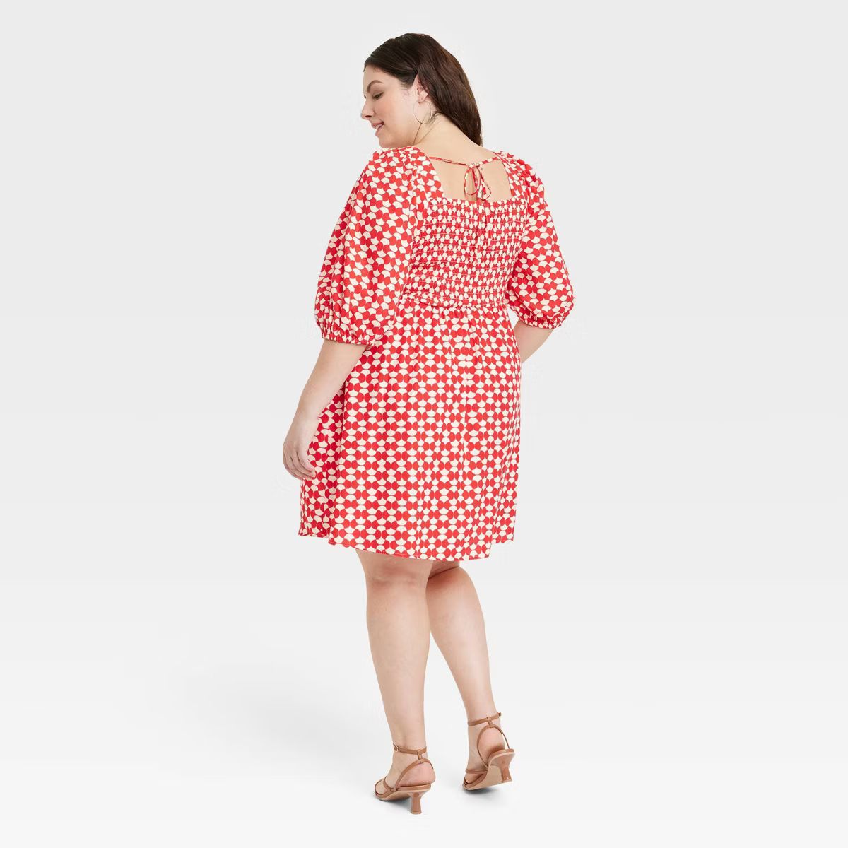 Women's Balloon Elbow Sleeve Smocked Mini Dress - Ava & Viv™ | Target