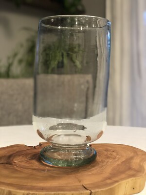 La Soufflerie Paris Vase HandBlown Glass Footed Hurricane Vase 9” French Glass  | eBay | eBay US