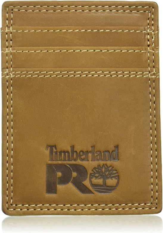 Timberland PRO Men's Leather Front Pocket Wallet with Money Clip Accessory | Amazon (US)