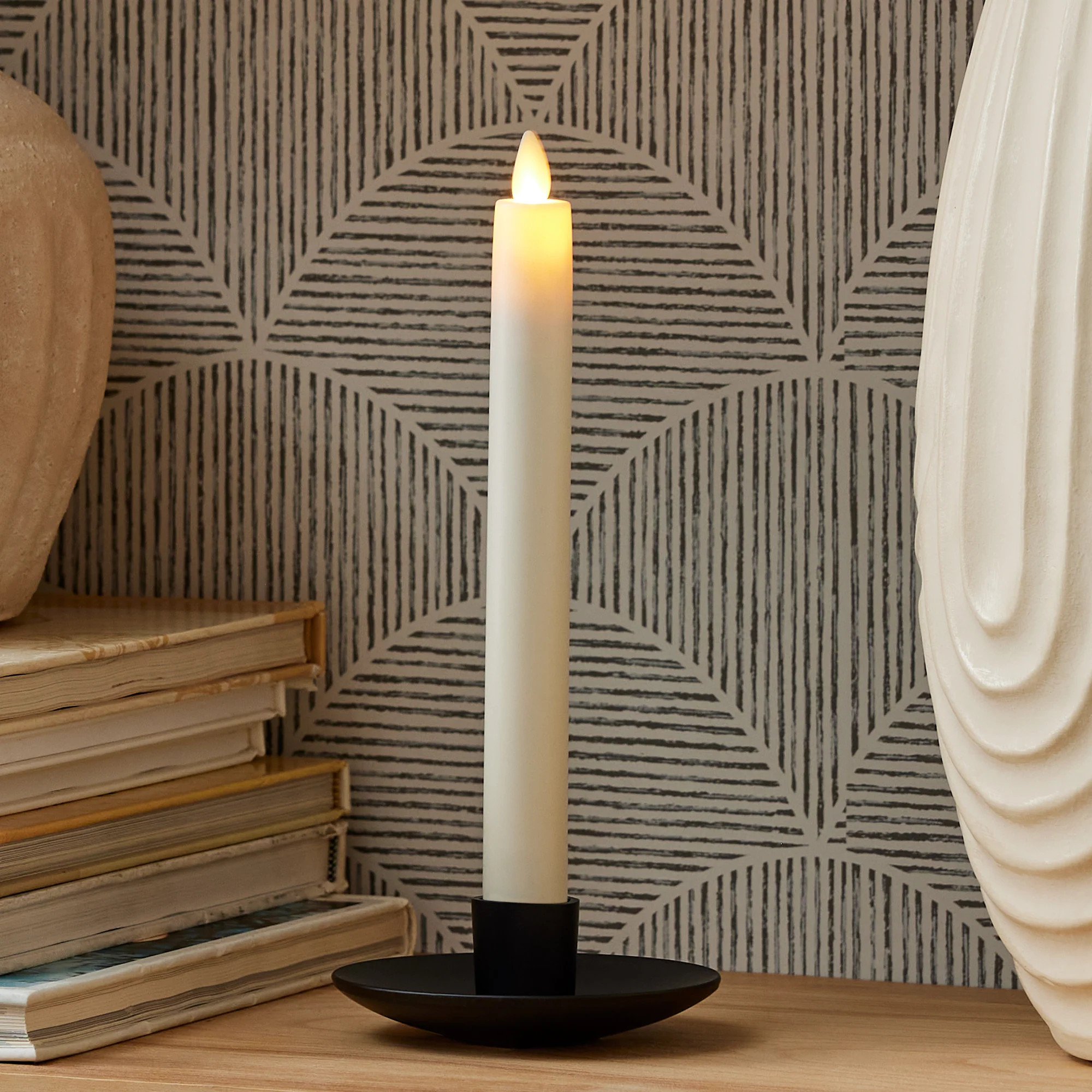 Pearl Ivory Flameless Candle Taper | Luminara