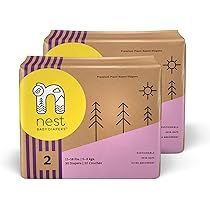 Nest Baby Diapers, Size 2, 11-18 lbs. (60 Count) Disposable Premium Diapers for Babies, Gentle Plant | Amazon (US)