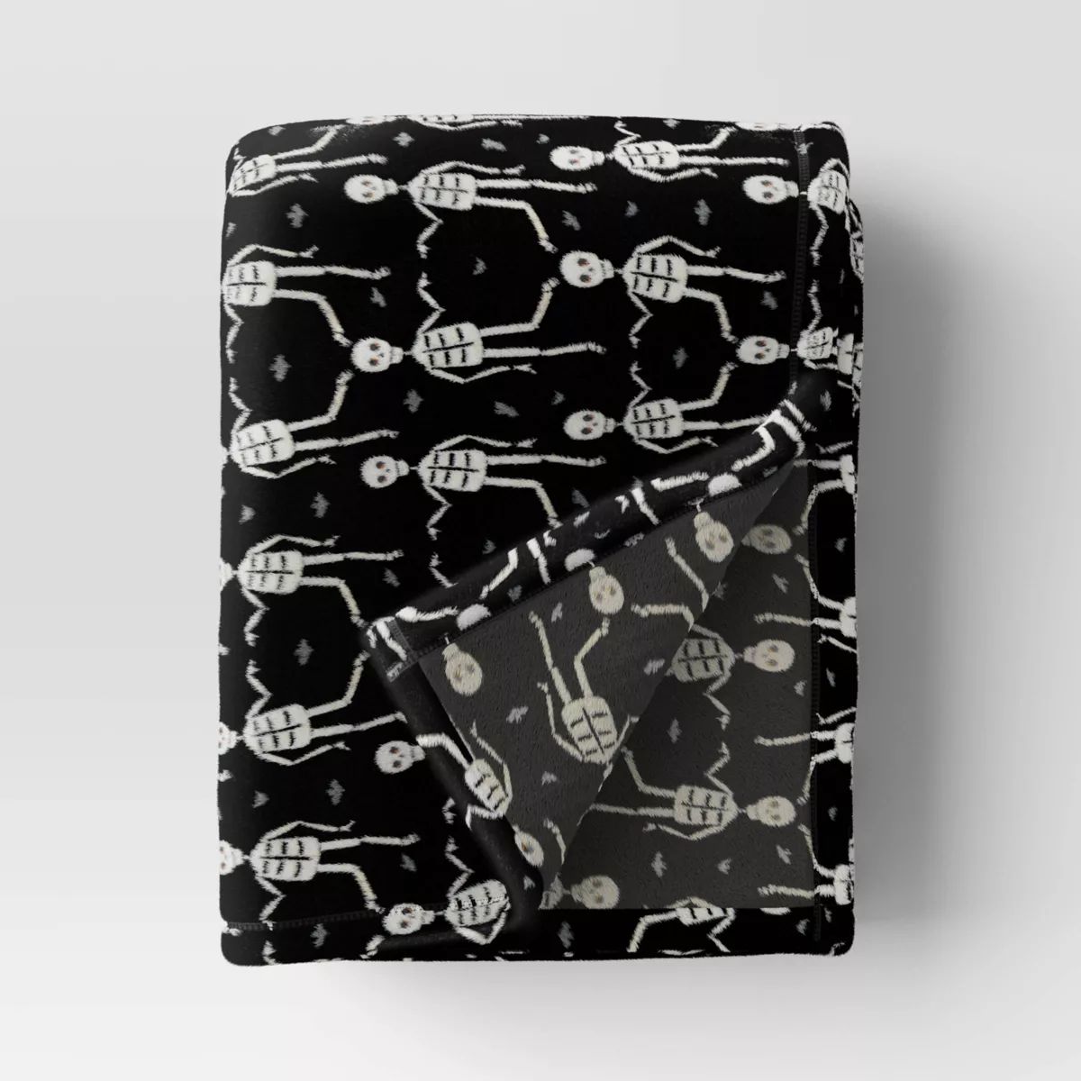 Halloween Printed Skeleton Throw Blanket Black/Ivory - Hyde & EEK! Boutique™ | Target