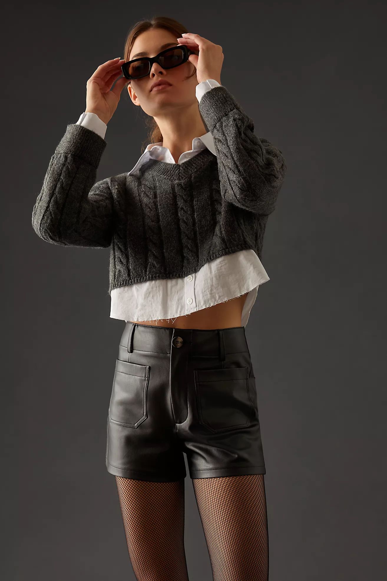 Maeve The Colette Faux Leather Shorts | Anthropologie (US)