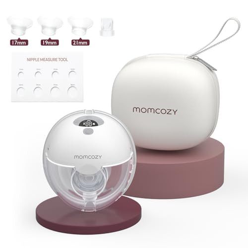 Momcozy M5 Hands Free Breast Pump, Wearable Breast Pump of Baby Mouth Double-Sealed Flange with 3 Modes & 9 Levels, Electric Breast Pump Portable - 24mm (1, Gray) | Amazon (UK)