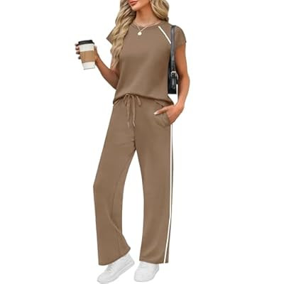 PRETTYGARDEN Two Piece Sets for Women 2026 Summer Vacation Outfits Cap Sleeve Top… | Amazon (US)