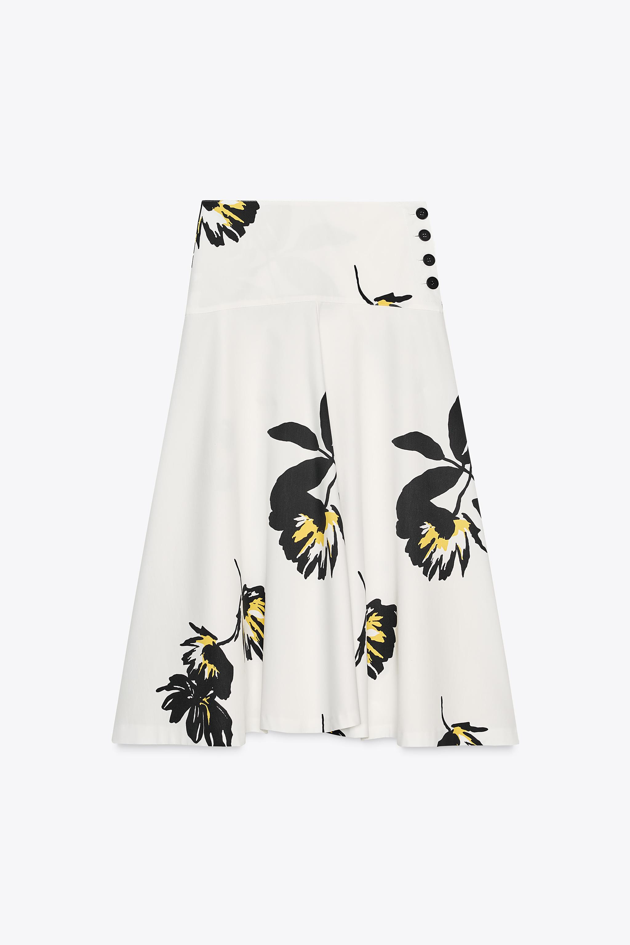 ZW COLLECTION PRINTED MIDI SKIRT | Zara US