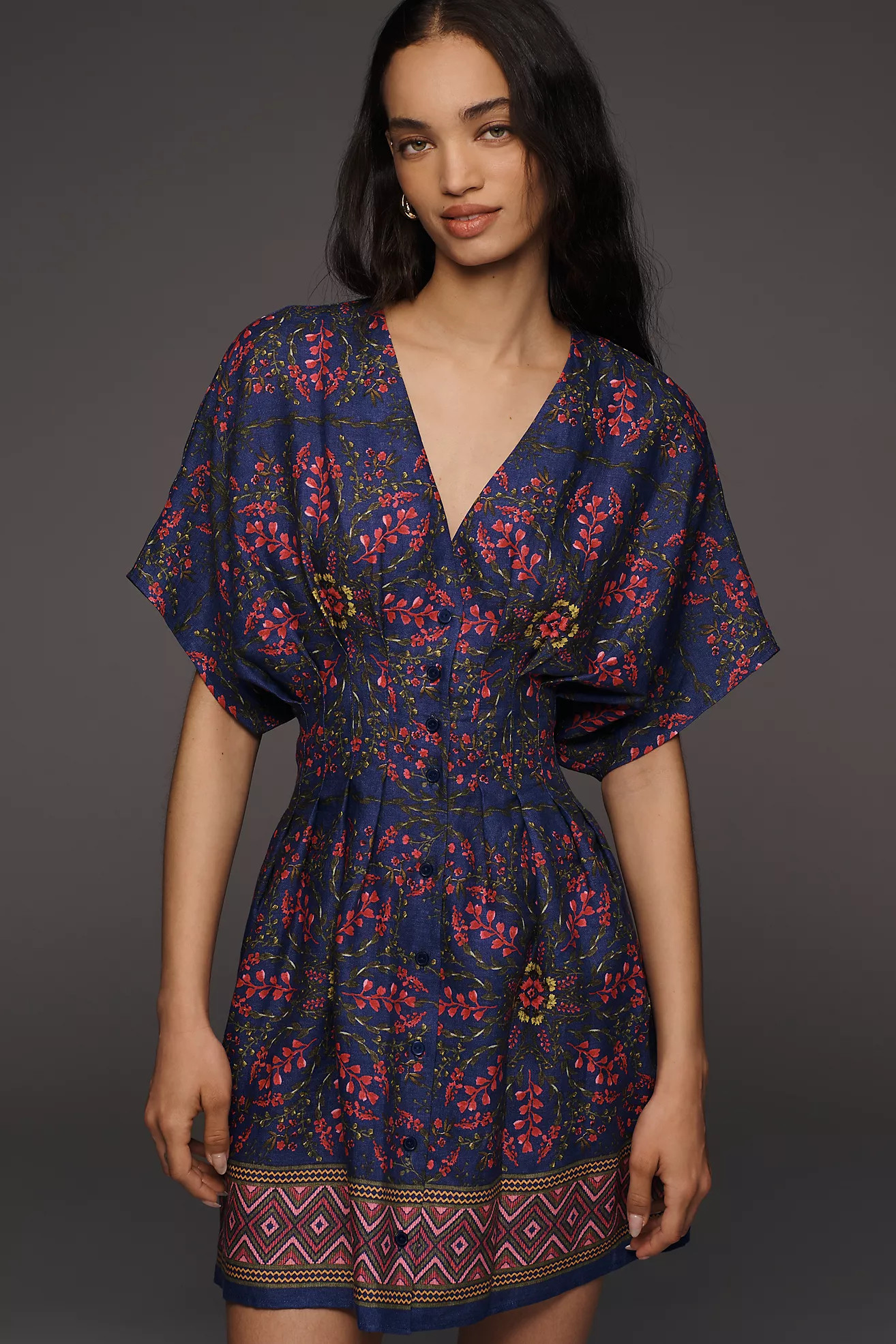 Tobie Linen Mini Shirt Dress by Exquise | Anthropologie (US)