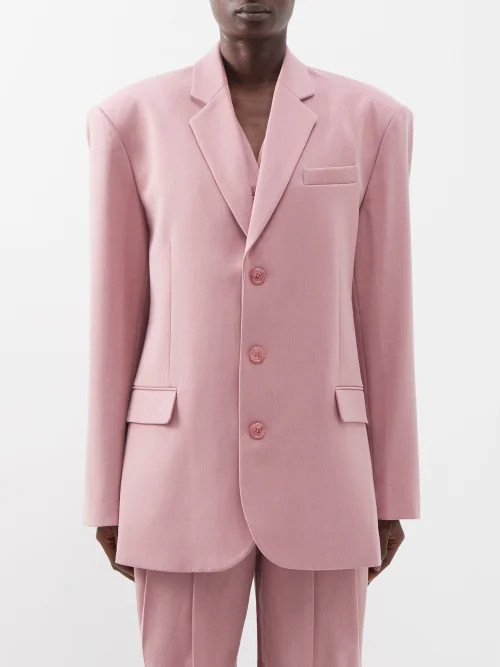 The Frankie Shop - Gelso Oversized Tencel-blend Blazer - Womens - Pink | Matches (US)