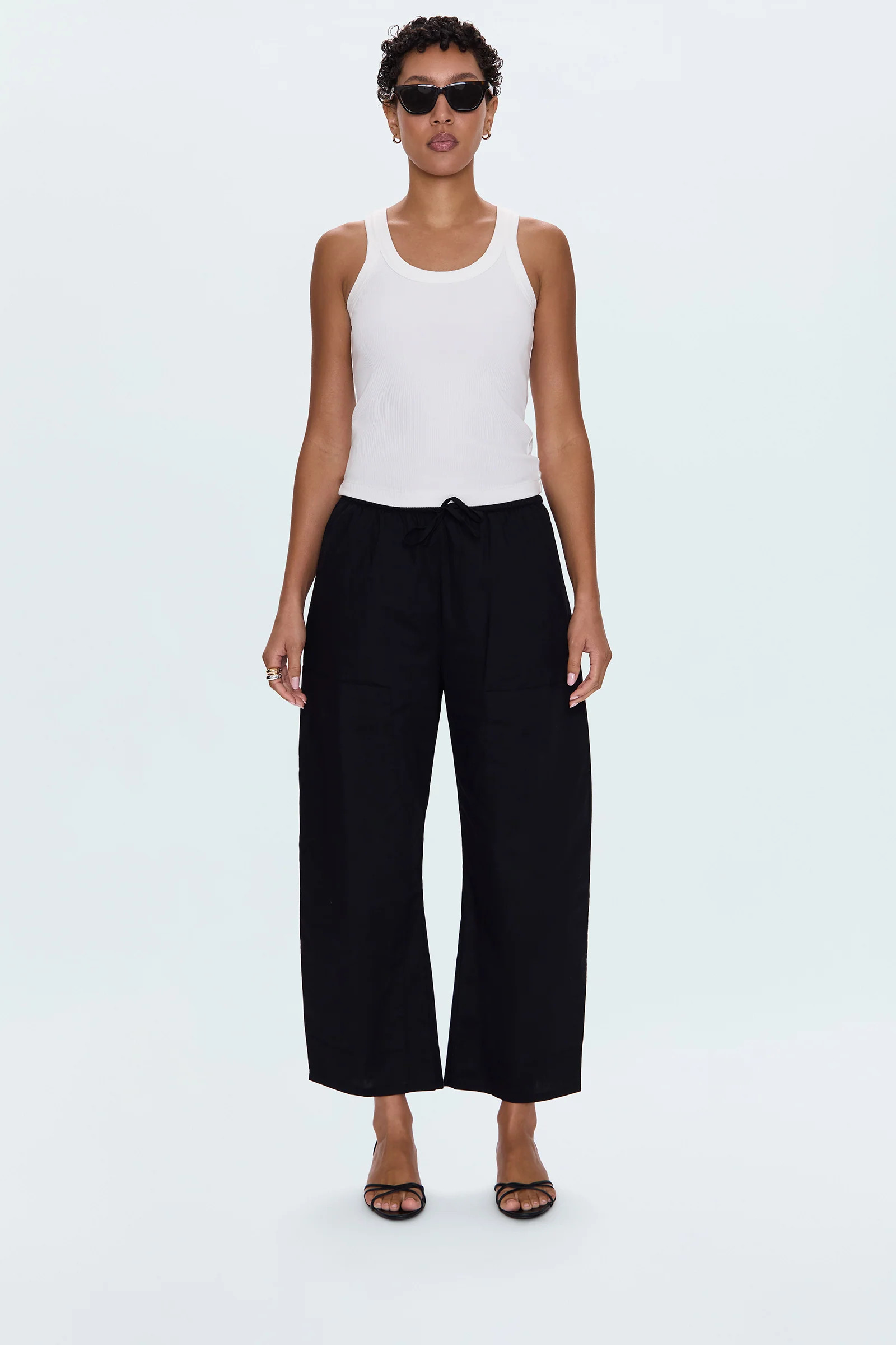 Theo Drawstring Poplin Pant - Noir | Pistola Denim